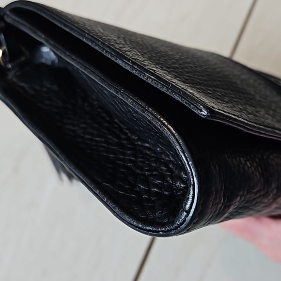 Gucci Soho Tassel Clutch Black Leather GG Logo - Picture 5 of 16